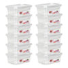 Kit 12 Potes Tampa Trava 750ml Marmita Reutilizável Bpa Free Transparente