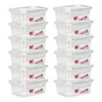 Kit 12 Potes Tampa Trava 750ml Marmita Reutilizável Bpa Free Transparente